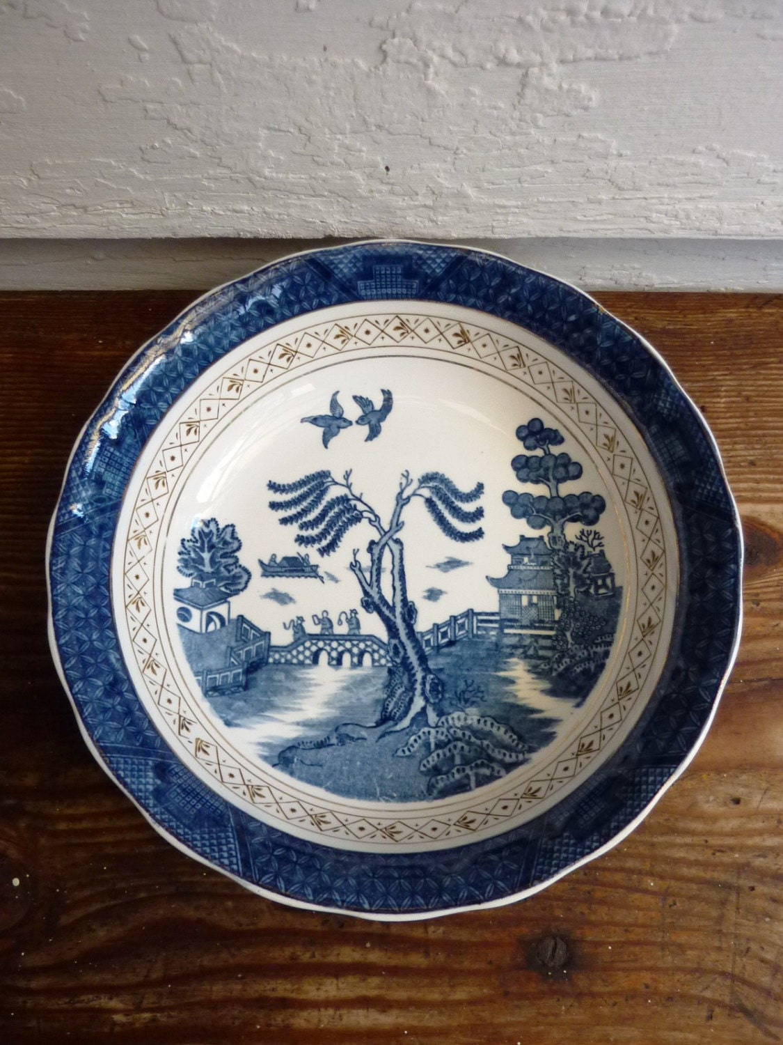 1930's Willow Pattern China Bowl - Vintage Serving - Collectable China - Antique Bowl