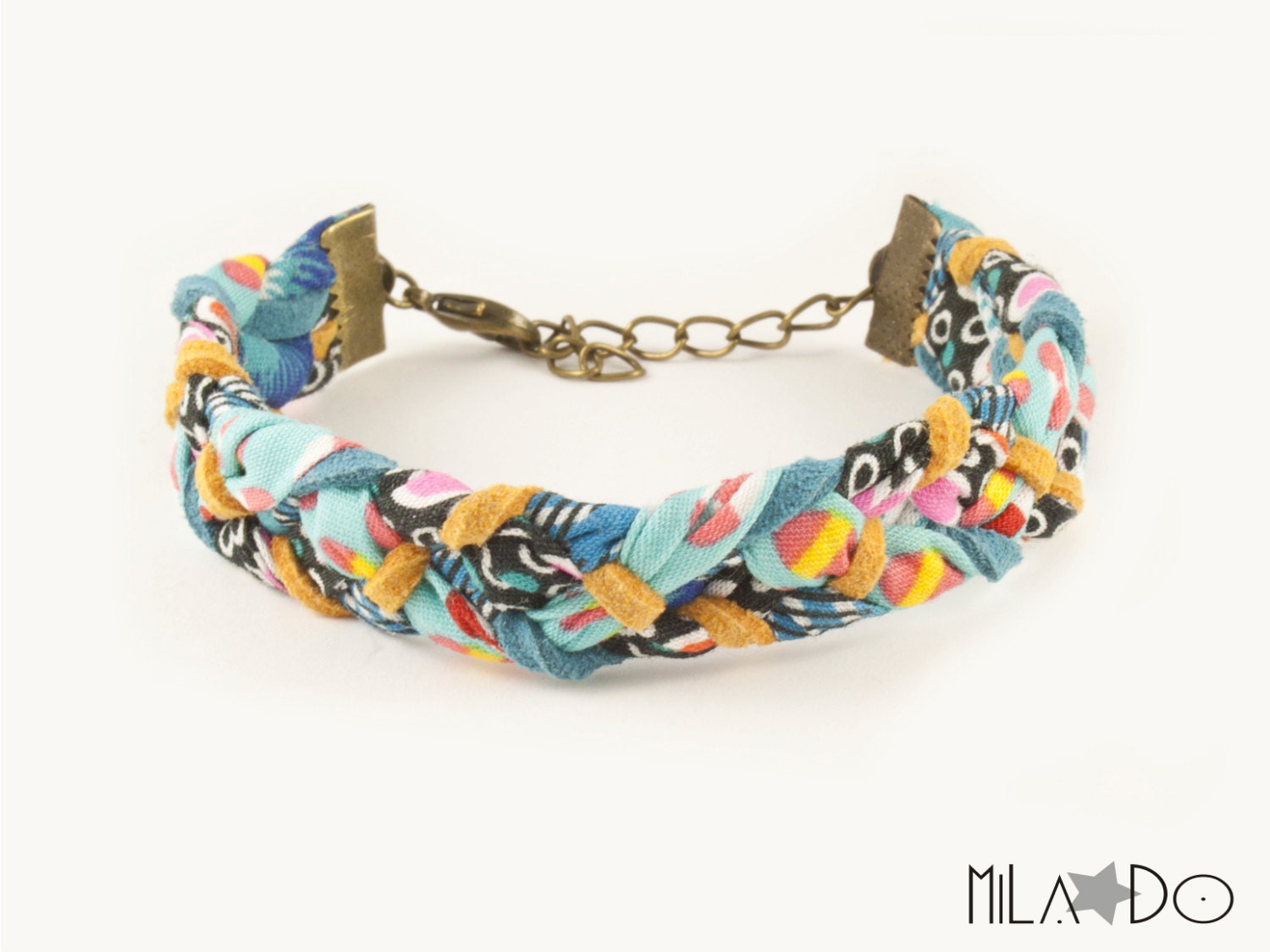 Multicolor africa braided bracelet - wrap ethnic bracelet - Friendship bracelet - Fabric