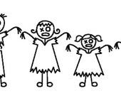 Vinyl Wall Lettering - Zombie Family - for Car Windows Walls Glass Stick Figures