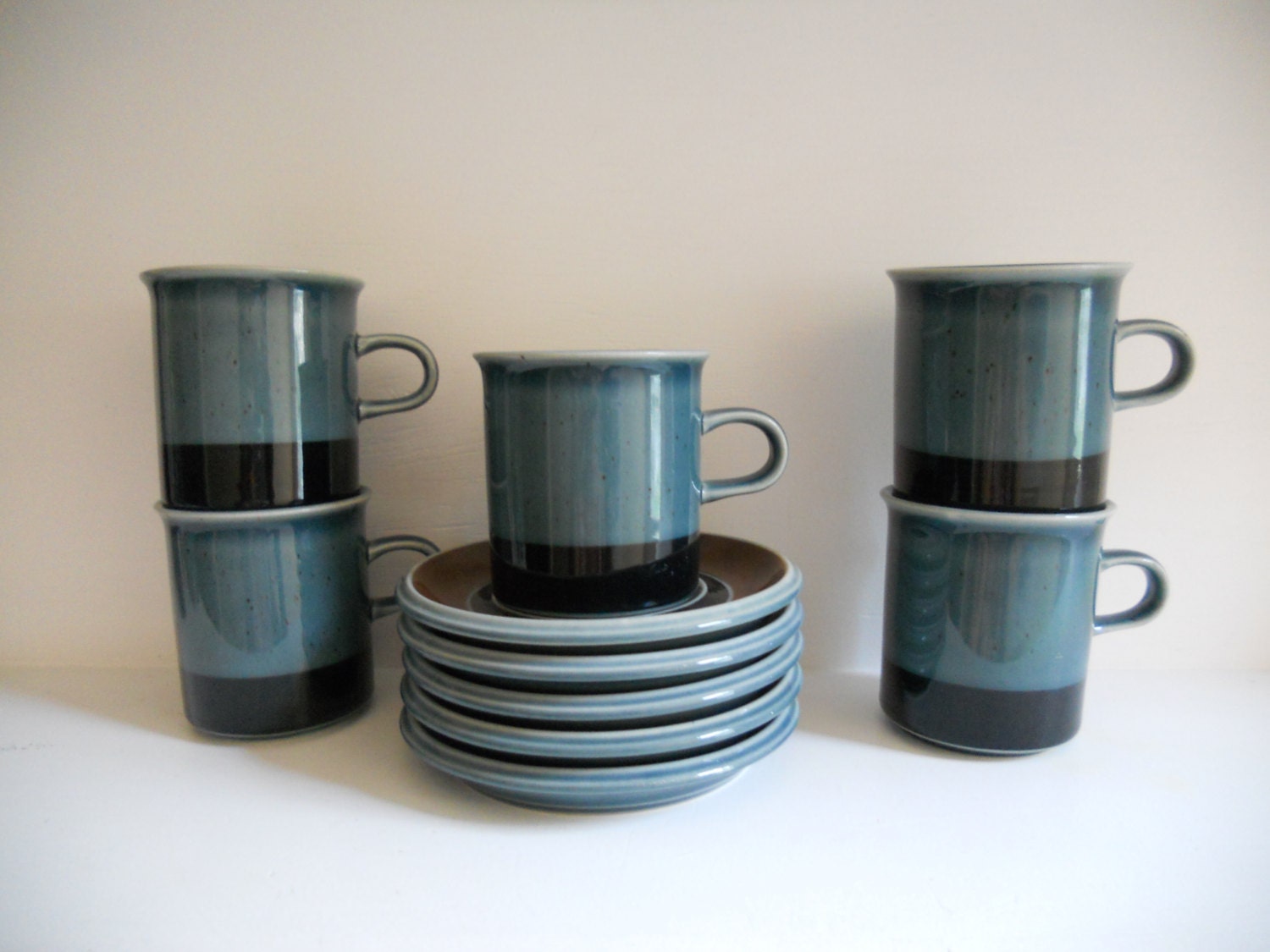 Arabia Finland Meri Cups and Saucers - Set of 5