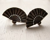 Hand Fan Napier sterling clip earrings. AGITATE THE AIR.