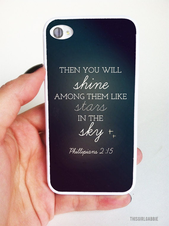 Plastic iPhone Case - Then You Will Shine Among Them Like Stars in the Sky - Philippians 2:15 - iPhone 4/4s - iPhone 5  -