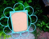 Retro Flower Easel Back Frame in Aqua//5x7 Frame