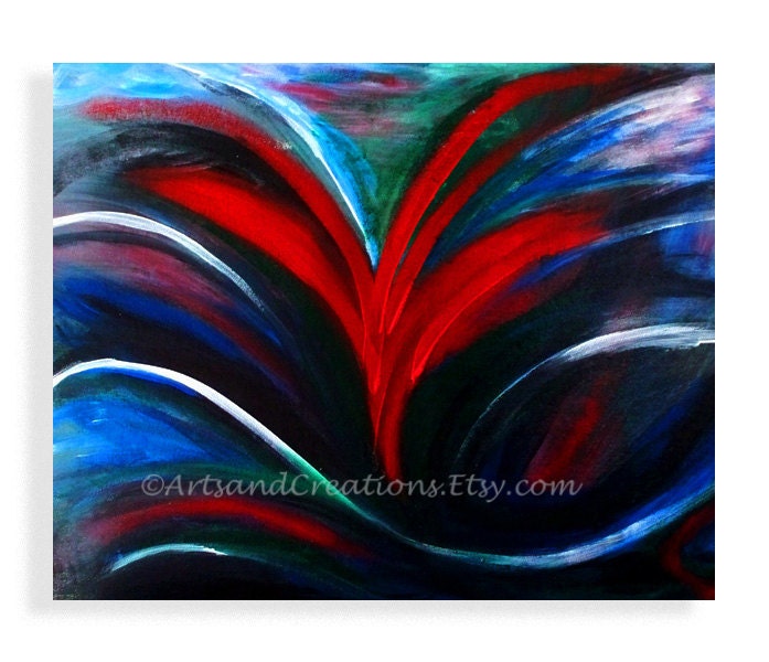Original acrylic art - Red abstract art - 16 x 20 Painting - 16x20 canvas art - Abstract Painting - Wall decor - Wall art -  Home Decor