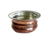 Ruffle rim shaving BOWL vintage copper. Handmade & hand wrought. Trinket dish, coffee table display, office desk, home decor, metal crafts
