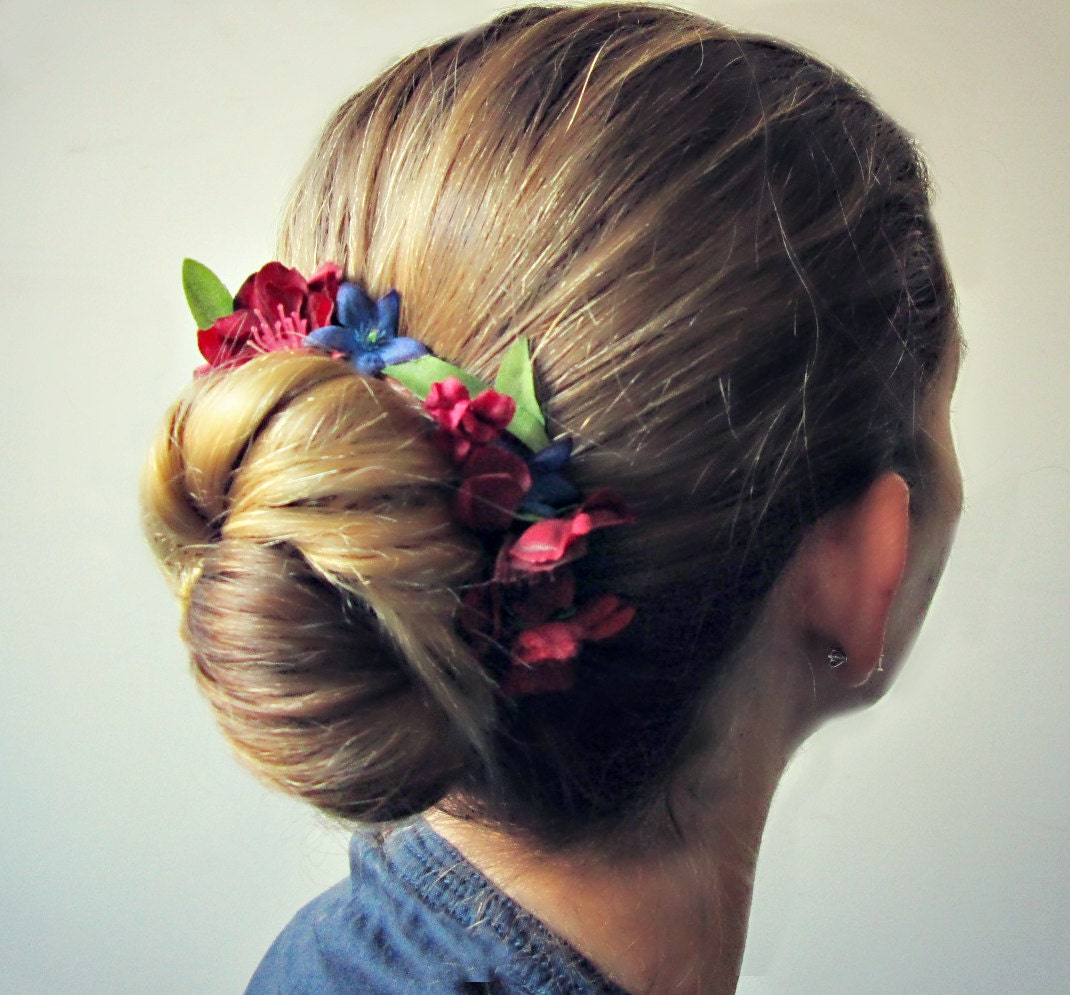 Eden - spring and summer floral Bun Belt, flower crown for your hair bun