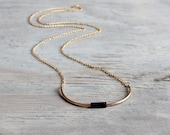 Cosmia - Long necklace - Brass and blue goldstone