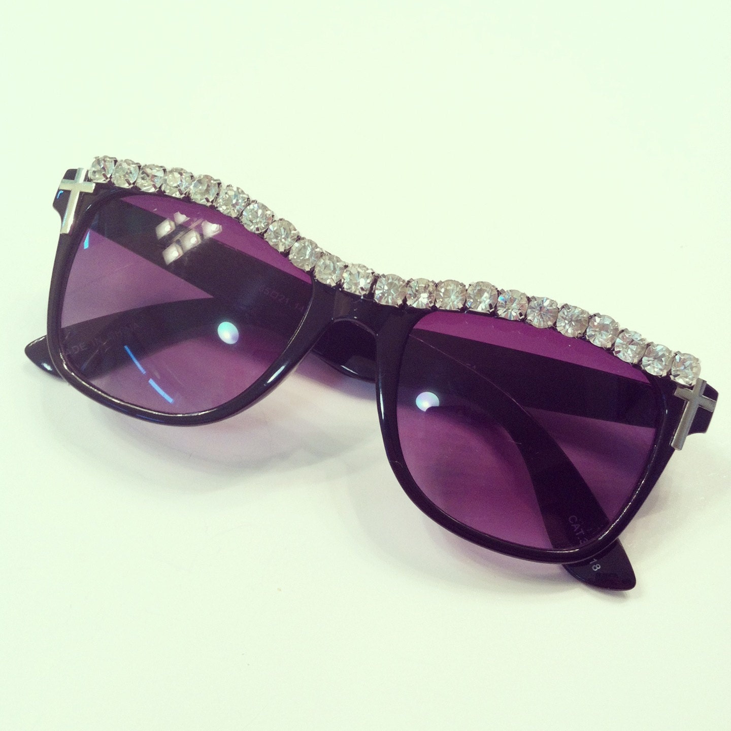 Cat Eye Sunglasses, Wayfarer Sunglasses, Embellished Sunglasses, Rhinestone Sunglasses, cross sunglasses, black wayfarer sunglasses