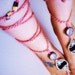 Brown velour BAREFOOT SANDLES boho crochet leather anklet jewelry in brown, beige and peach.