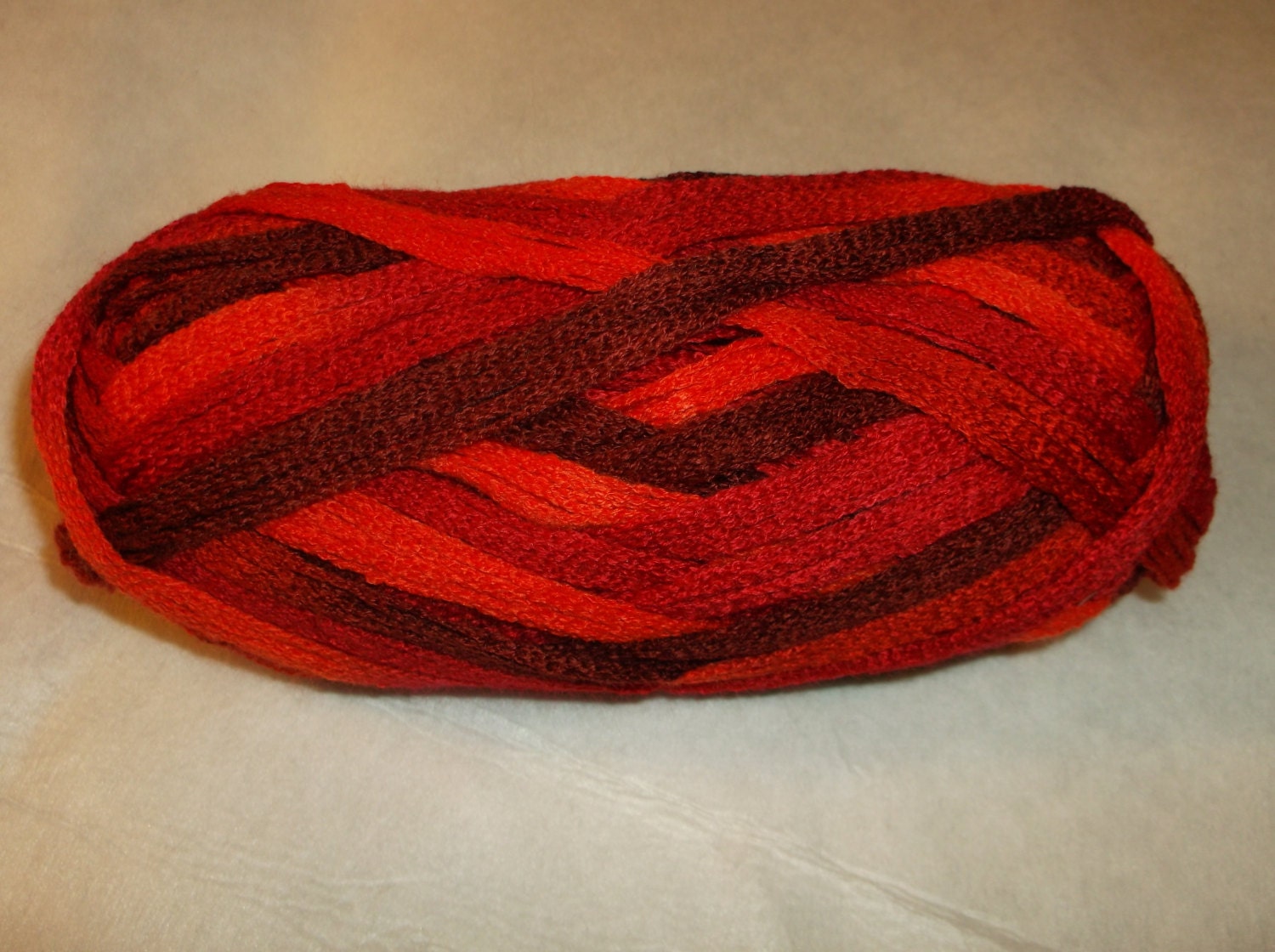 Yarn Bee Chrysalis Red Rim Ruffle Scarf Yarn