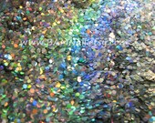 Silver Holographic Hex Glitter .040 - Solvent Resistant