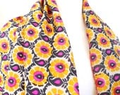 Yellow Silk Scarf, Paisley Scarf, Floral Scarf, Indian Scarf, Silk Sari Scarf, Silk Shawl, Floral Silk Shawl