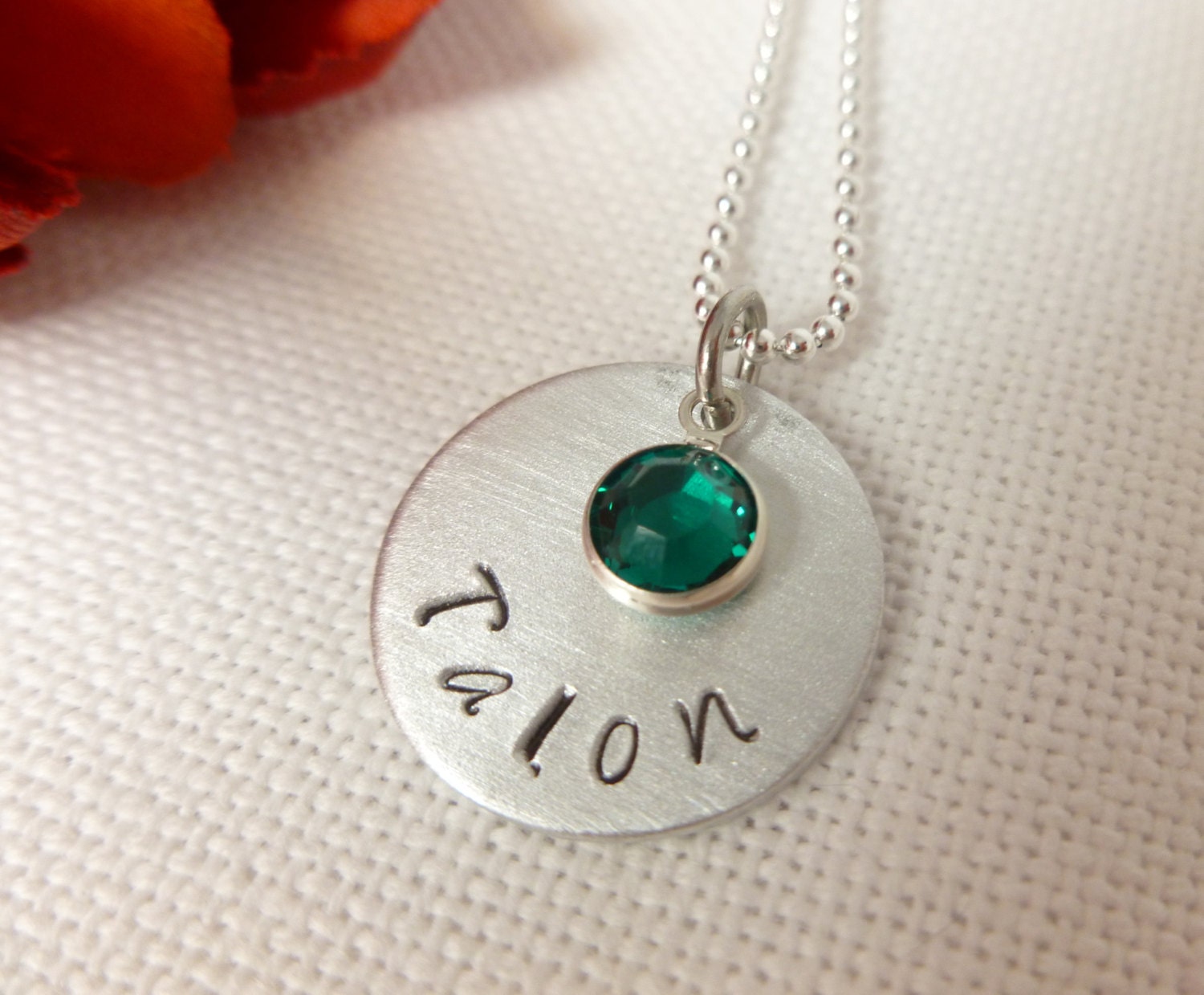 Personalized Mommy Necklace, Hand Stamped Aluminum Disc Custom Necklace,MOMMY NECKLACE