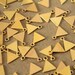 20 pc. Small Raw Brass Triangle Tags: 10mm by 9mm - made in USA - RB-111