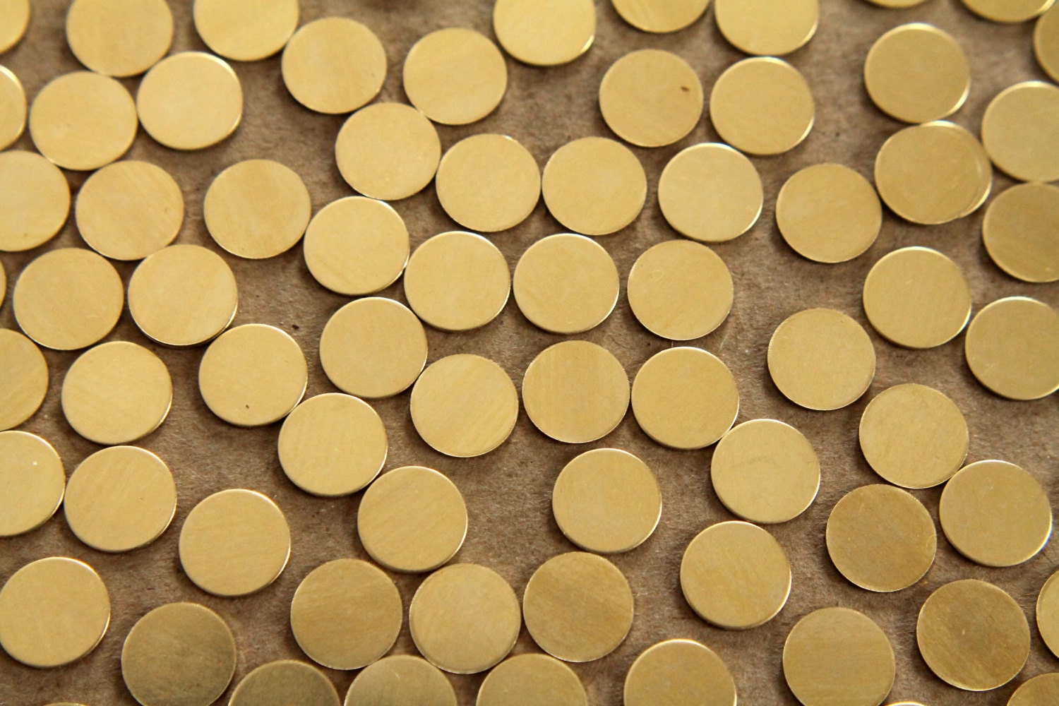 30 pc. Small Raw Brass Circles: 10 mm diameter - made in USA - RB-079