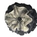 Flower brooch pin white black grey ruffle