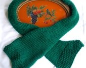 Scarf : women's wide knit scarf emerald green wool Mother's Day accessories women