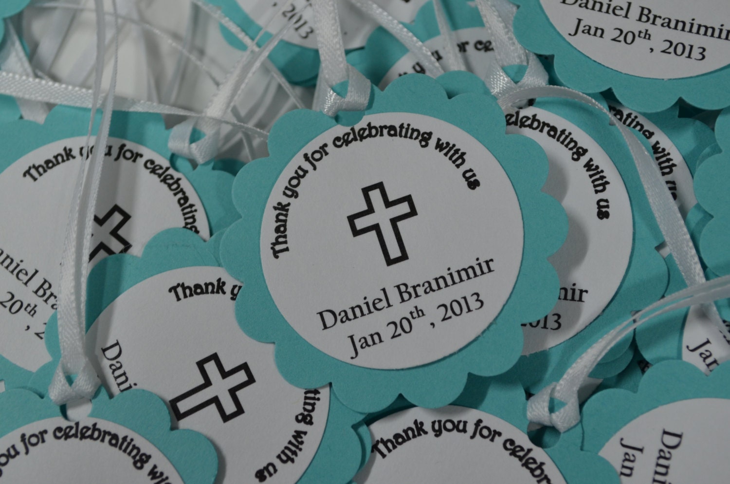 Tiffany Blue Personalized Custom Thank You Tags Labels