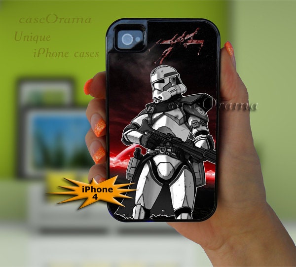 Star Wars Tough iPhone 4/4S case - Stormtrooper collage iPhone 4 hard case, 2 piece rubber lining case