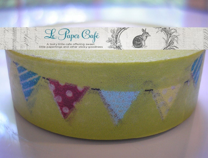 BUNTING FLAGS Washi Tape - Pattern Masking Tape - 15mm x 15m