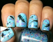 NEW Neon--Blue Gypsy:  Custom-Blended NEON Glitter Nail Polish / Lacquer