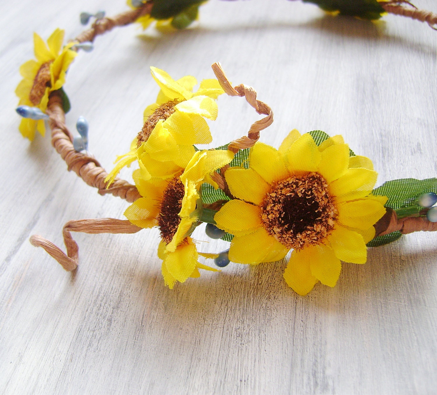 Sunflowers Crown, Autumn Harvest Crown, flower crown, flower tiara, yellow orange flowers hair accessory, woodland wedding, rustic,headpiece