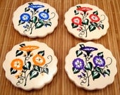 Round Flowered Coasters Table Protectors