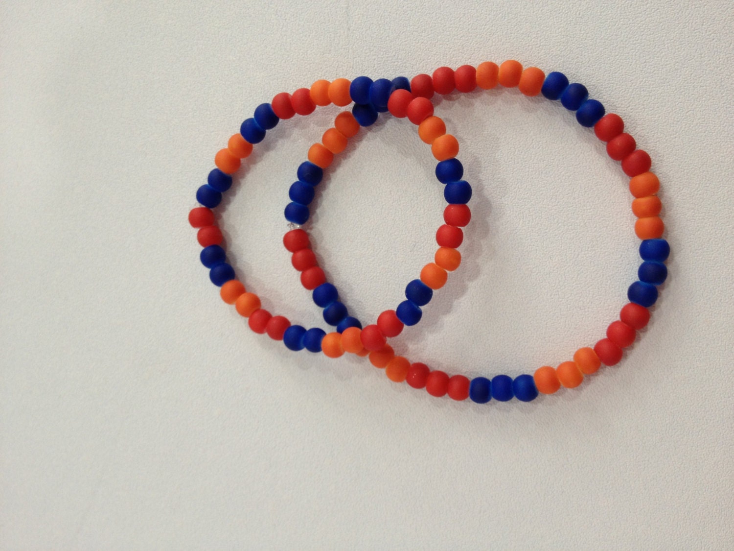 Armenian Flag colors Stretch Bracelet -  Colorful Jewelry- Red Blue Orange, Adult, Children