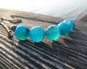 Hawaiian Blue Agate and Pyrite Necklace