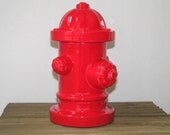 Red Ceramic Fire Hydrant - 11 inches - hand painted, indoor or outdoor, lawn or garden