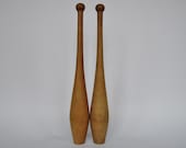 Vintage wooden exercise pins. Indian clubs. Juggling pins. Home decor.  Rustic. Shabby chic.