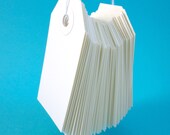 40 Mini White Parcel Gift Tags 2 3/4 x 1 3/8 (70mm x 35mm)