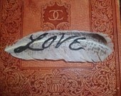 Feather inspiration Love Wedding decor Bookmark  Library Office home display  Hand script Painted Feather