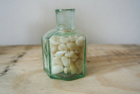 Human Denture Teeth Inside Of Antique Medicine Bottle featured image
