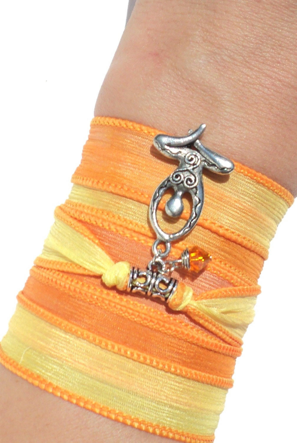 Goddess Silk Wrap Bracelet Yoga Jewelry Summer Meditating Spiritual Fertility Unique Gift For New Expecting Mom Mother Under 30 Item V35