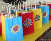 18 PRINTED Superhero Thank You Labels/Tags
