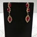 Sparkling Red and Clear Vintage Rhinestone Pierced Drop Earrings
