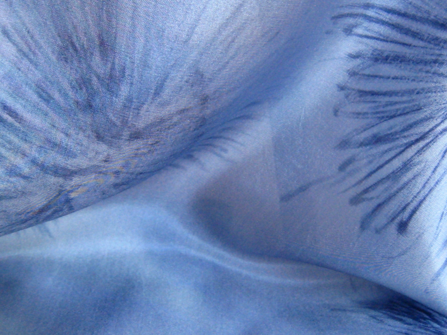 Soft Blue floating flower silky fresh fashion scarf