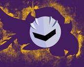 Mixed Media Art Print Full Color Illustration Kirty "Meta Knight" Silhouette Illustration