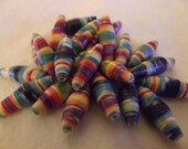 Tie Dye - Tie Dyed Designed Handmade Upcycled Scrapbook Paper Beads (23) - Beadsteam Hipster