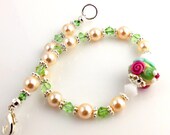 Pearl Bracelet, Beaded Bracelet, Beadwork Bracelet, Lampwork Bracelet, Beaded Jewelry, Gifts for Her