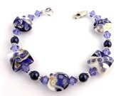 Lavender Lampwork Bracelet, Beaded Bracelet, Beadwork Bracelet, Beaded Jewelry, Women's Jewelry, Gifts for Her