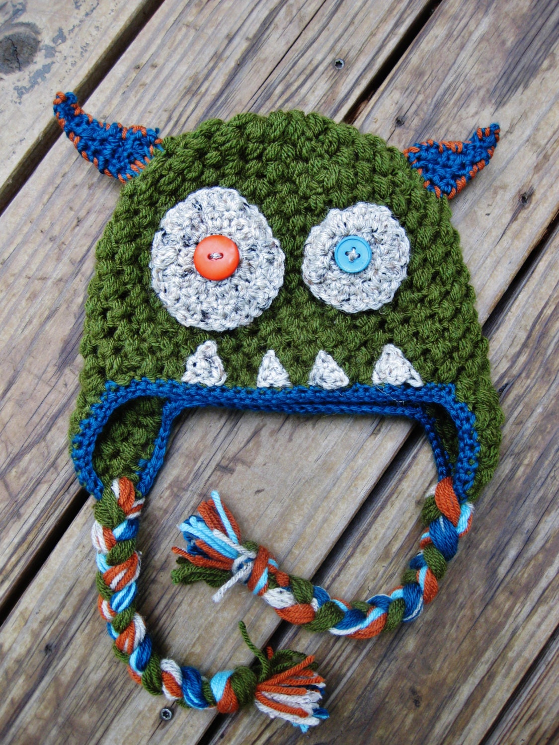 Monster Hat PATTERN, sizes Infant - Toddler