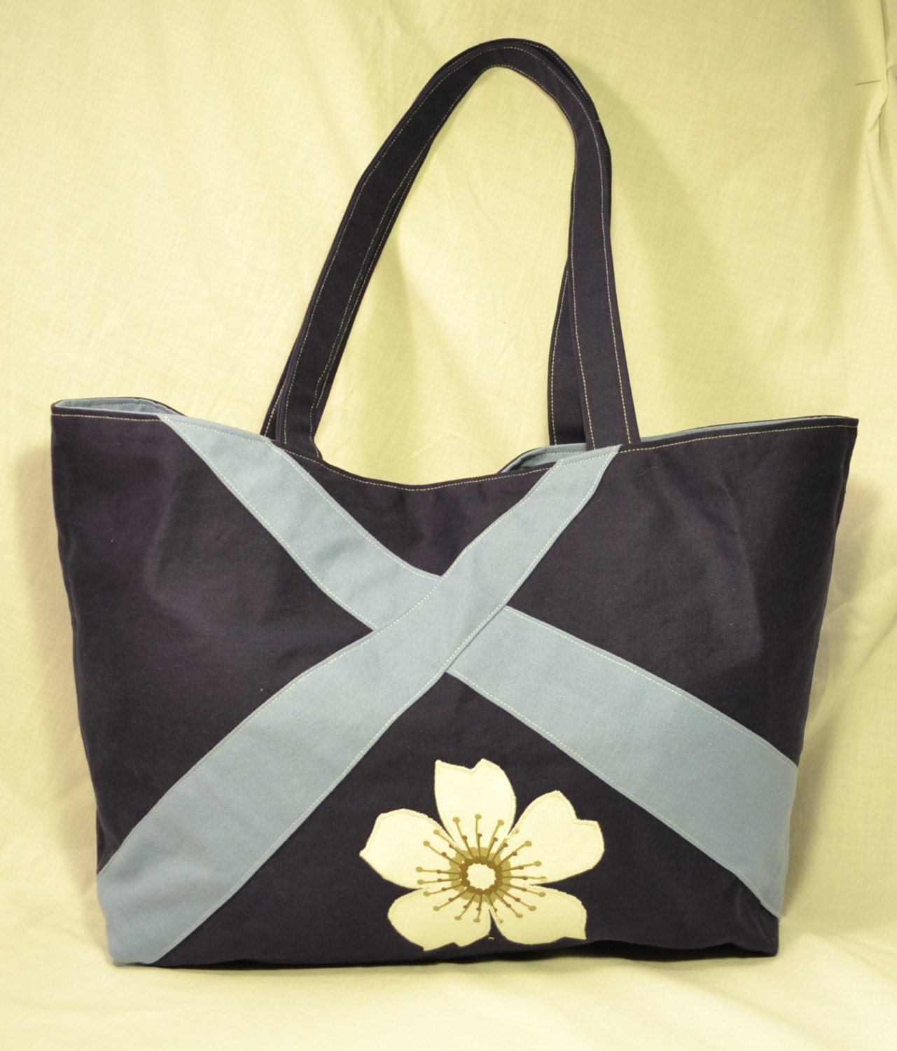 Upcycled Blue Tote Bag