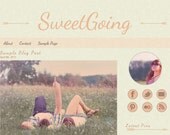 Premade WP Blog Theme Design - Sweet Going Peach - WordPress blog - social icons, custom banner - peachy, tan, textured, premium theme