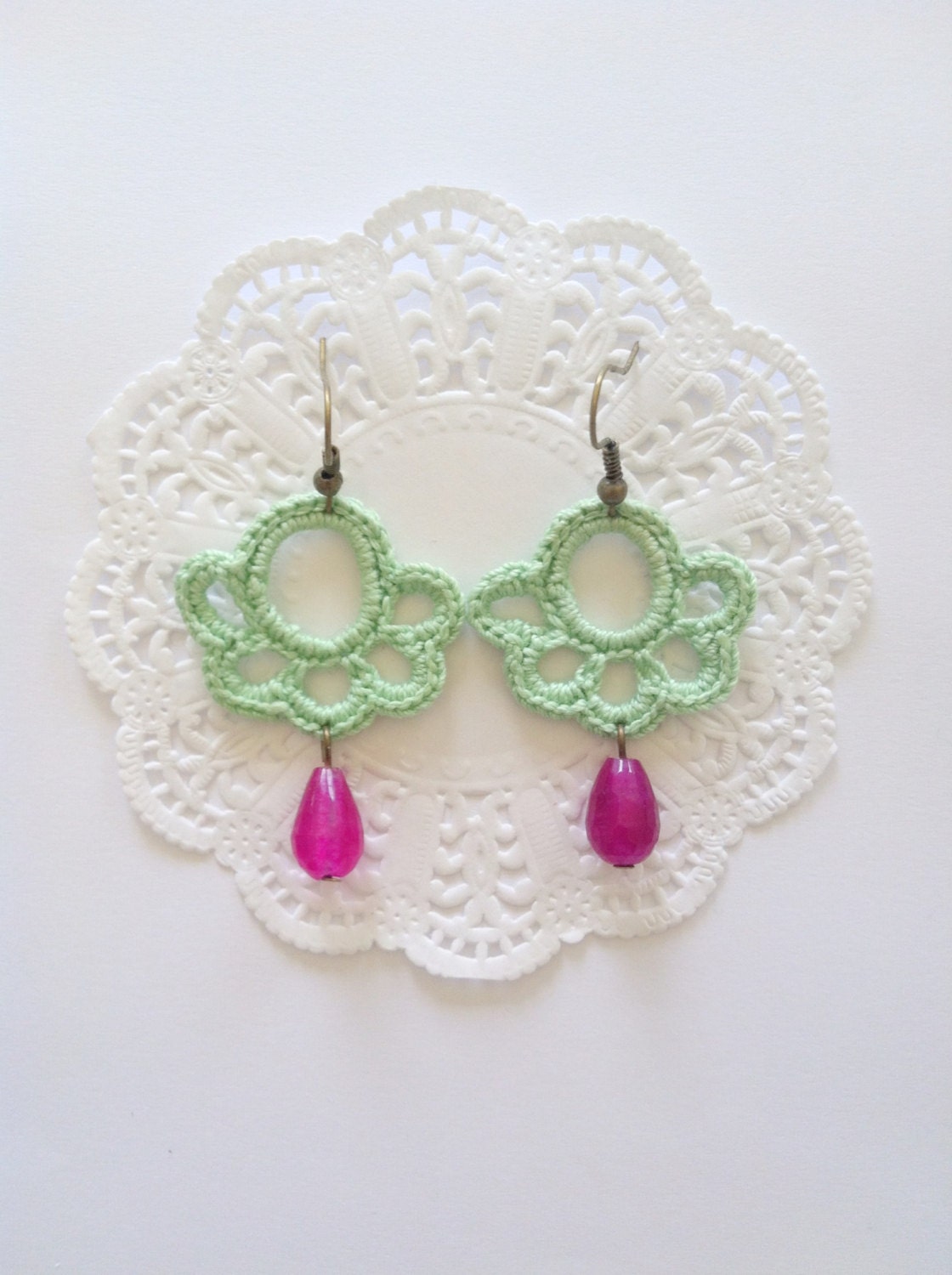 Crochet earrings Peppermint