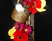 Beach, Ocean, Shabby Chic decor, hanging mason  jars  vase. Handmade, use anywhere in your house, ready to ship