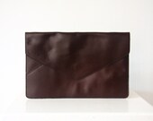 Brown Oversize Envelope Leather Clutch