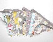assorted pattern bunting flag garland from organic cotton - 8 ft length