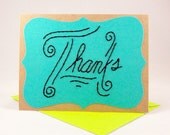 Thanks card teal and lime christmas thank you gift card